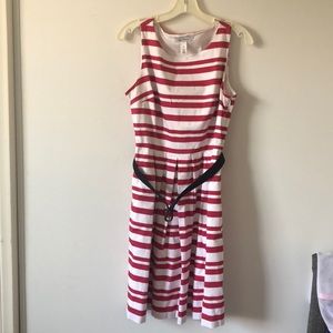 5/$15 WHBM Red & White Stripe Dress. size 10